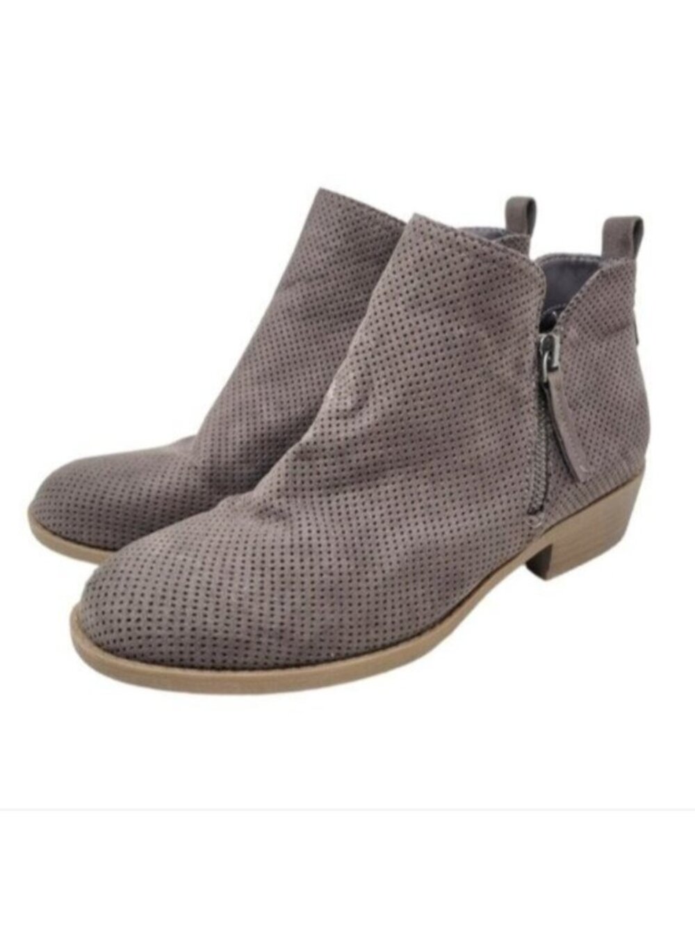 Universal Thread | Dylan Ankle Boots Lazer Cut Double Zip Booties Gray